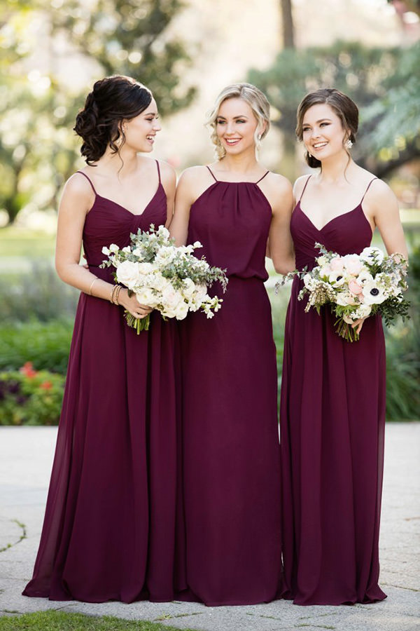 vestido longo para madrinha na cor marsala